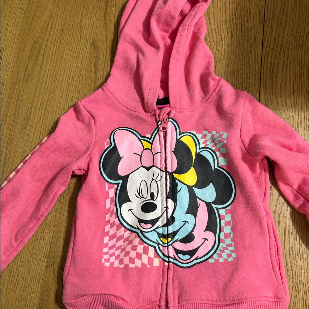 Disney Pink Minnie Mouse Zip-Up Hoodie for Kids